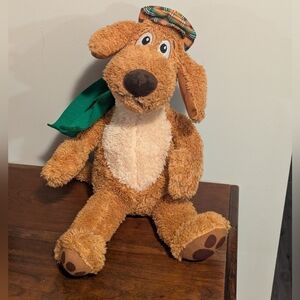 Kohl's Brown Plush Dog Toy with Green Tartan Hat and Scarf. Go Dog Go,  Story.